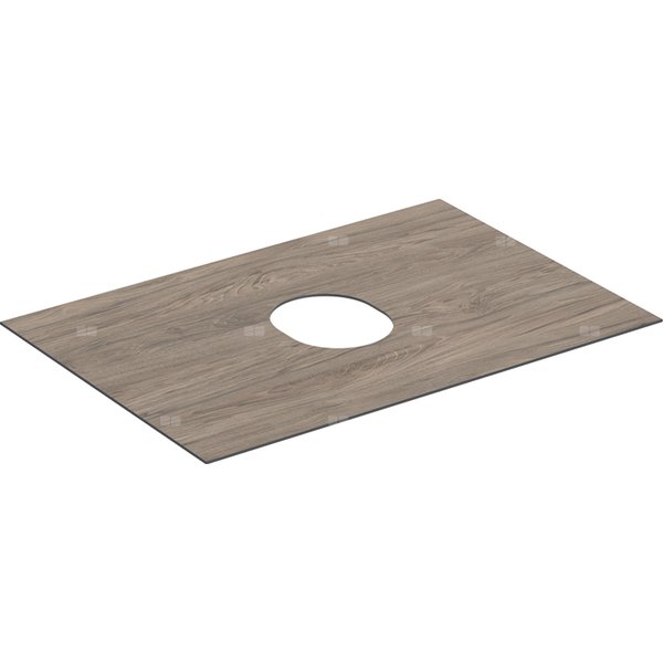 Płyta przykrywająca Geberit do dolnej szafki pod umywalkę stawianą na blat, z jedną szufladą: B=75cm, Orzech włoski hickory / Melamina, struktura drewna