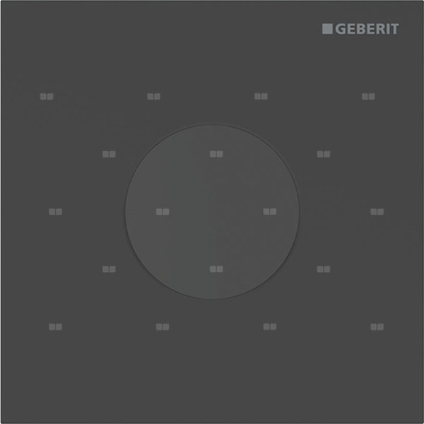 Elektroniczny zawór spłukujący Geberit do pisuaru, zasilanie 230V, Typ 40, stal nierdzewna czarny, okrągły