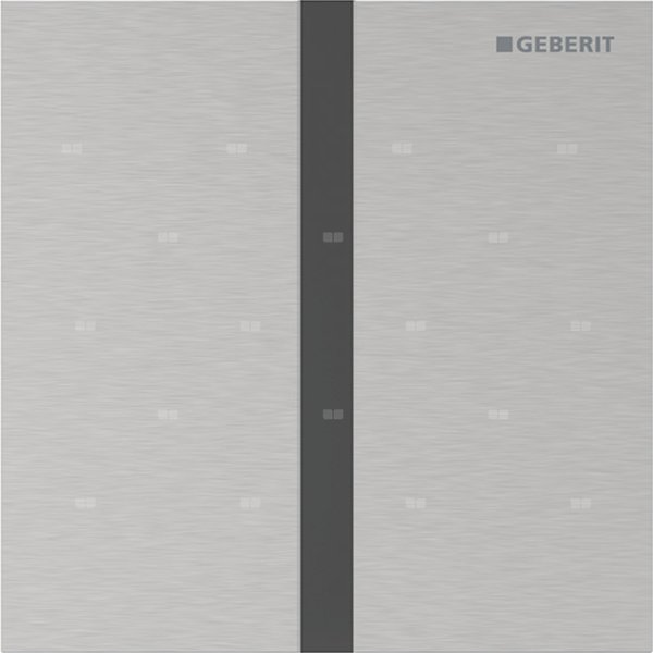 Elektroniczny zawór spłukujący Geberit do pisuaru, zasilanie 230V, Typ 40, stal nierdzewna, prostokątny