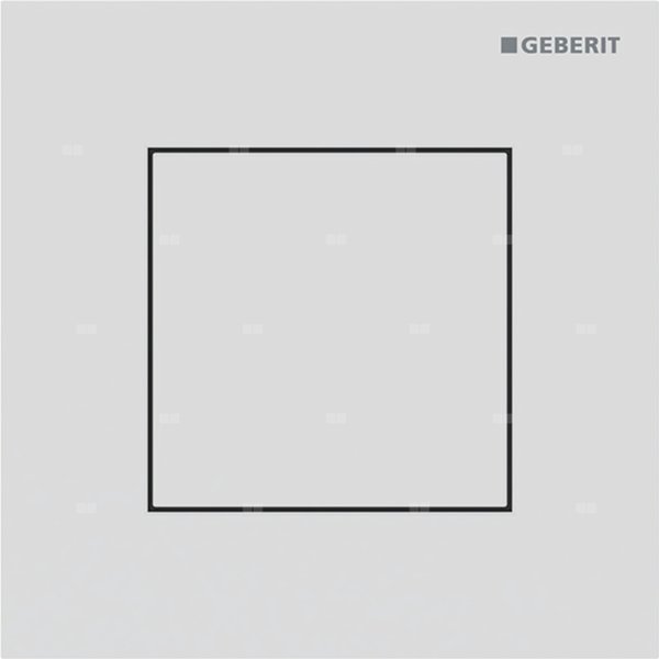 Przycisk uruchamiający Geberit typ 40 do systemu spłukiwania pisuarów z pneumatycznym uruchamianiem spłukiwania, kwadratowy: Biały matowy / Z powłoką easy-to-clean