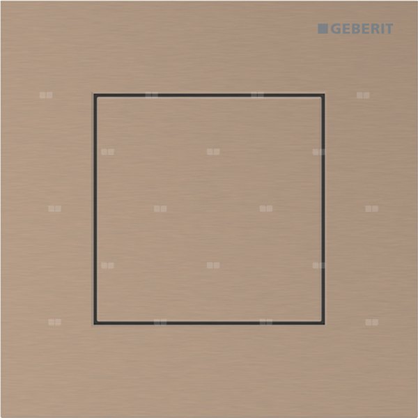 Przycisk uruchamiający Geberit typ 40 do systemu spłukiwania pisuarów z pneumatycznym uruchamianiem spłukiwania, kwadratowy: Czerwone złoto / Szczotkowany, powlekany easy-to-clean