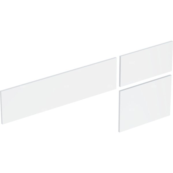 Zestaw frontów szuflad (3 szt.) do dolnej szafki pod umywalkę stawianą na blat variform GEBERIT, kol. biały wysoki połysk szer.1350 mm