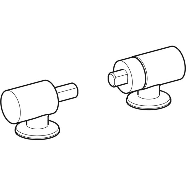 Zestaw zawiasów Geberit Renova Comfort do deski sedesowej, mocowanie od dołu, wolne opadanie (2 szt.)
