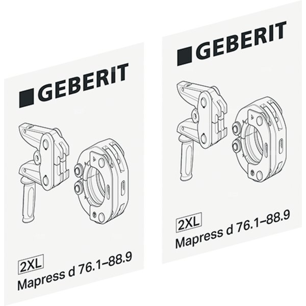 Zestaw naklejek do opasek zaciskowych Geberit Mapress d76,1–88,9 [2XL] (2 szt.): d=76.1–88.9mm