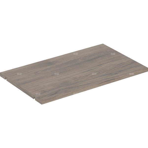 Półka Geberit do dolnej szafki pod umywalkę, z jednymi drzwiami: Orzech włoski hickory / Melamina, struktura drewna