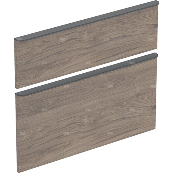 Zestaw frontów szuflad do szafki pod umywalkę GEBERIT, kol. orzech włoski hickory melamina, struktura drewna szer.750 mm