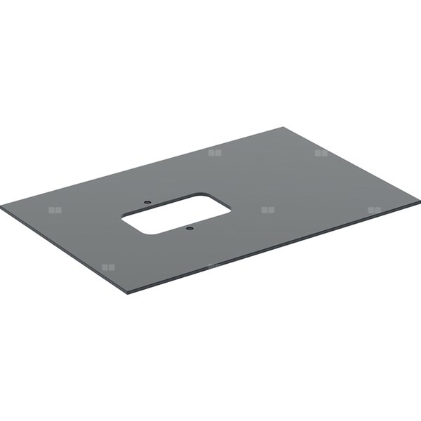 Szklana półka Geberit do dolnej szafki pod umywalkę stawianą na blat Citterio: Czarny, Szerokość umywalki=75cm