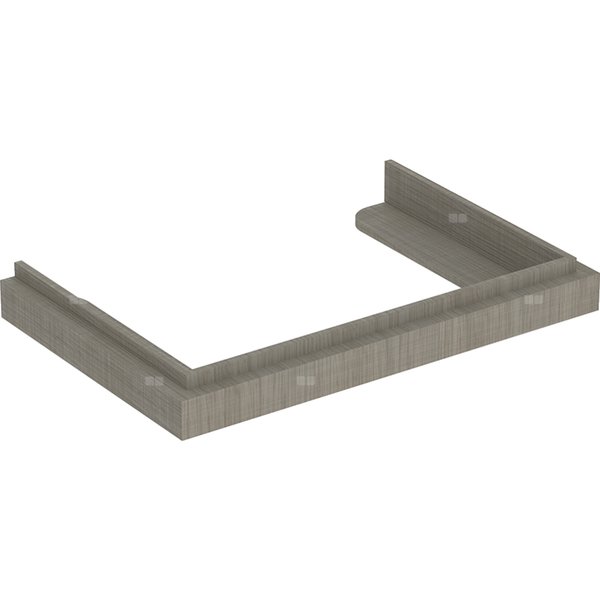 Nasadzany blat Geberit Citterio pod umywalkę: Dąb szarobrązowy, Szerokość umywalki=75cm