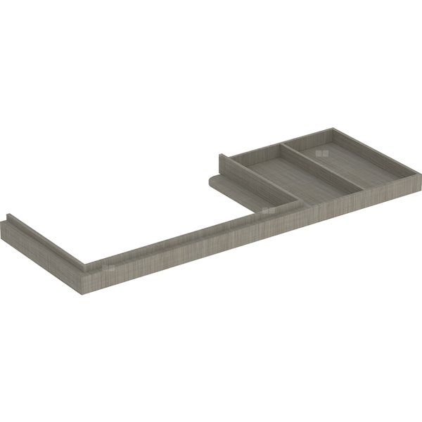 Nasadzany blat pod umywalkę Geberit Citterio z powierzchnią odkładczą: B=133cm, Dąb szarobrązowy