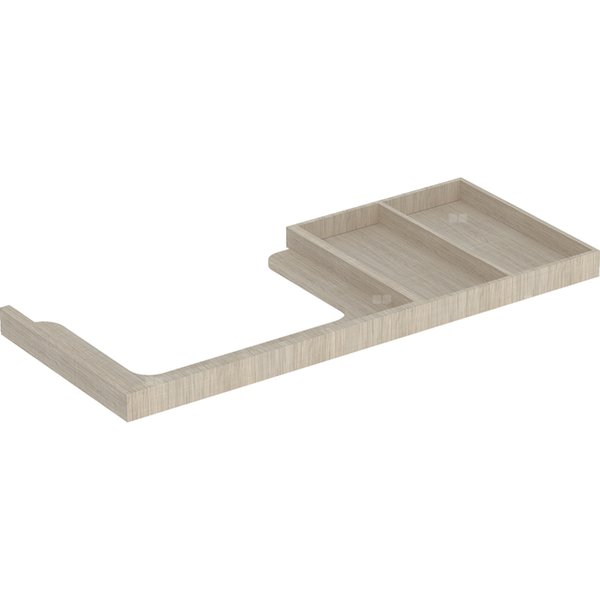 Nasadzany blat pod umywalkę Geberit Citterio z powierzchnią odkładczą: B=118cm, Dąb beżowy