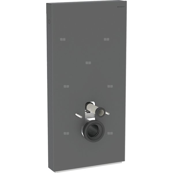 Moduł sanitarny Geberit Monolith do wiszącej miski WC, 101 cm, obudowa przednia ze szkła: Front: czarny / szkło satynowane, Obudowa boczna: czarny / aluminium szczotkowane
