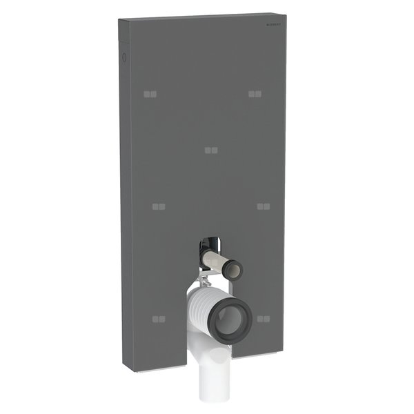 Moduł sanitarny Geberit Monolith Plus do stojącej miski WC, 101 cm, obudowa przednia ze szkła: Kolor podświetlenia=2200-4000K, Front: czarny / szkło satynowane, Obudowa boczna: czarny / aluminium szczotkowane