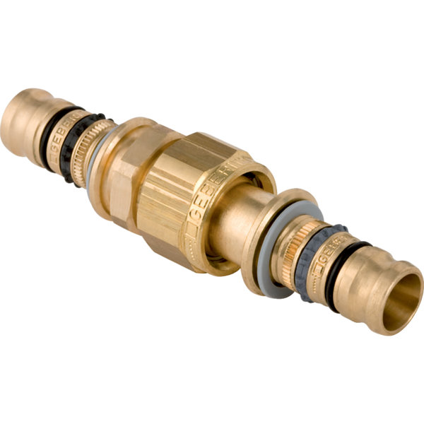 Śrubunek GEBERIT Mepla, Cu / Cu, 20 mm, DN 15 x 20 mm x DN 15 (końcówka wciskowa x końcówka wciskowa), (głębokość: 22 mm) z uszczelką