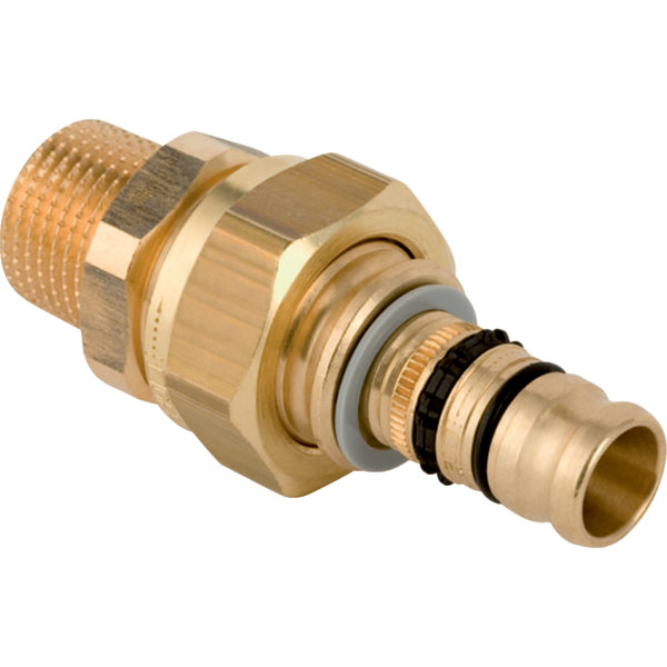 Śrubunek przejściowy GEBERIT Mepla, Cu / Cu, 1/2'' x 20 mm (GZ gazowy stożkowy x końcówka wciskowa) z uszczelką