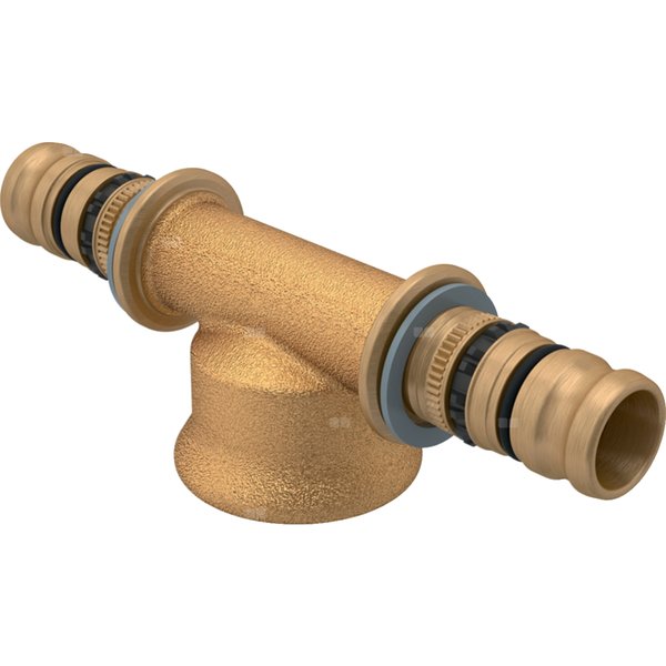 Trójnik GEBERIT Mepla z gwintem wewn. 90' mosiądz 20 mm x 1/2'' x 20 mm (końcówka wciskowa x GW x końcówka wciskowa)