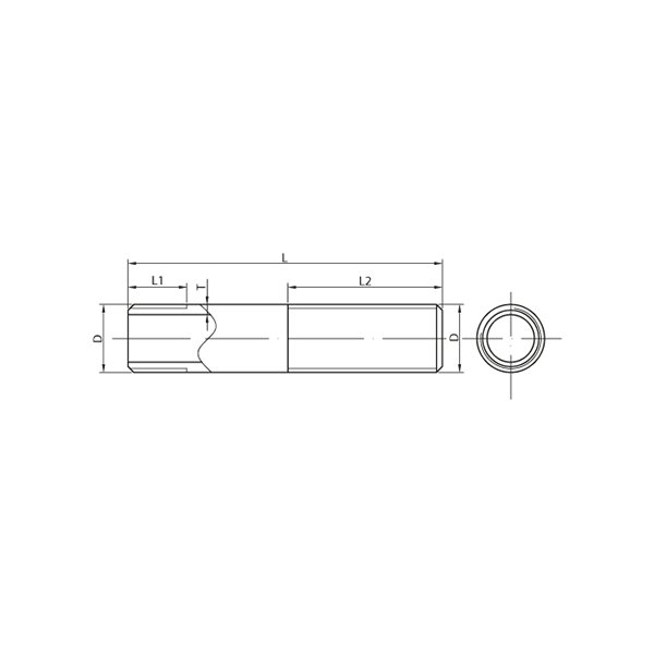 Króciec gwint. dwustr. GN 1 1/4'' x 150 mm x 70, długi gwint, czarny