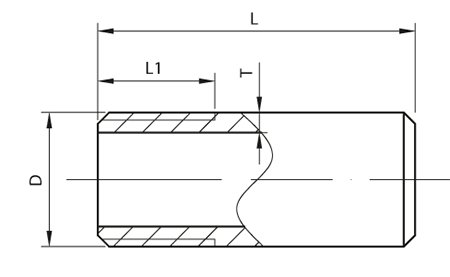 Króciec stalowy gwintowany jednostronnie 1'' x 200 mm cz.