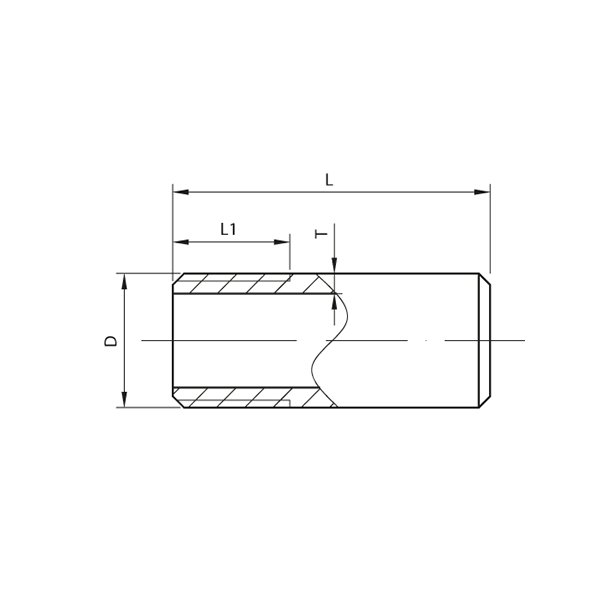 Króciec stalowy gwintowany jednostronnie 1/2'' x 200 mm - ocynkowany
