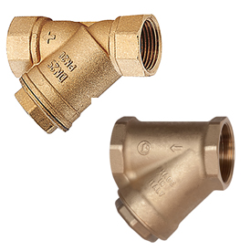 Filtr do wody GIACOMINI R74A siatkowy, skośny mosiądz Gwint wewnętrzny 2 1/2'' max. 16 bar