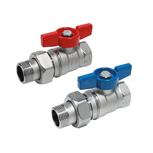 ZAWÓR KULOWY UNIWERSALNY Z MOTYLKIEM NIEBIESKIM I PÓŁŚRUB. MOSIĄDZ WZ ¾” x Ś 1"