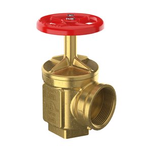 P.POŻ. ZAWÓR HYDRANTOWY KĄTOWY DO ZESTAWÓW WĘŻA STRAŻACKIEGO, SZORSTKI MOSIĄDZ GW-GW 1 ½” NPT