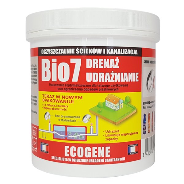 Bio7 DRENAŻ UDRAŻNIANIE - drenaże-studnie chłonne-kanalizacje - UDRAŻNIANIE - biopreparaty , preparat do udrażniania instalacji , udrażnianie drenażu , zapychanie i zarastanie drenażu