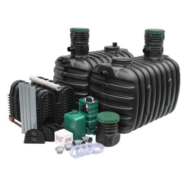 ACTIBIO 6 1-6 użytkowników zestaw z komorami 130L 18 szt. - przydomowa oczyszczalnia biologiczna SBR dla 1-6 RLM , plastikowa oczyszczalnia biologiczna, oczyszczalnia biologiczna z tworzywa , dwuzbiornikowa oczyszczalnia SBR , technologia SBR , zestaw z komorami , zestaw z tunelami , oczyszczalnia z napowietrzaniem