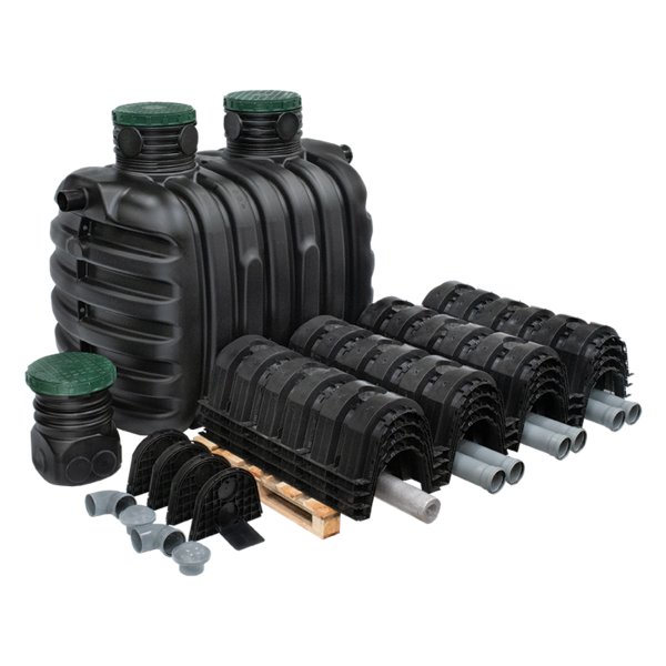 Epureco4 2100L zestaw komory - przydomowa jednozbiornikowa oczyszczalnia z tunelami, oczyszczalnia drenażowa dla 1-4 RLM, tworzywowa oczyszczalnia mechaniczna , plastikowa oczyszczalnia ekologiczna , drenażówka , zestaw z tunelami , zestaw z komorami , przepływówka z polem rozsączającym
