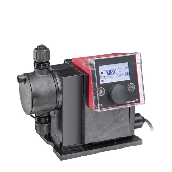 Pompa dozująca GRUNDFOS DDA 17-7 AR-PP/E/C-F-31I002FG tworzywo sztuczne wzmocnione włóknem, maksymalna wydajność 17 l/h, pobór mocy silnika 24 W