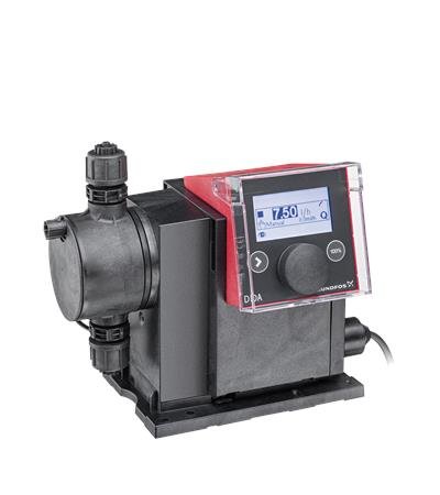 Pompa dozująca GRUNDFOS DDA 12-10 FCM-PVC/T/C-F-31I002FG, maksymalna wydajność 12 l/h, pobór mocy silnika 24 W