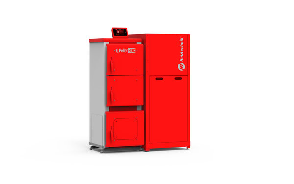 Kocioł Q PELLET BOX 20 kW - aut.Touch/pal.PH+/Prawy/Komin w górę