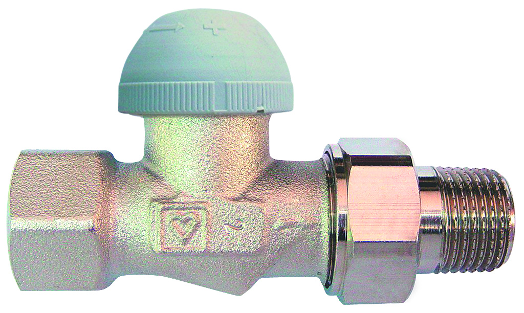 Zawór grzejnikowy termostatyczny HERZ TS-98-V prosty z nastawą wstępną, połączenie 3/8'' (niklowanie)