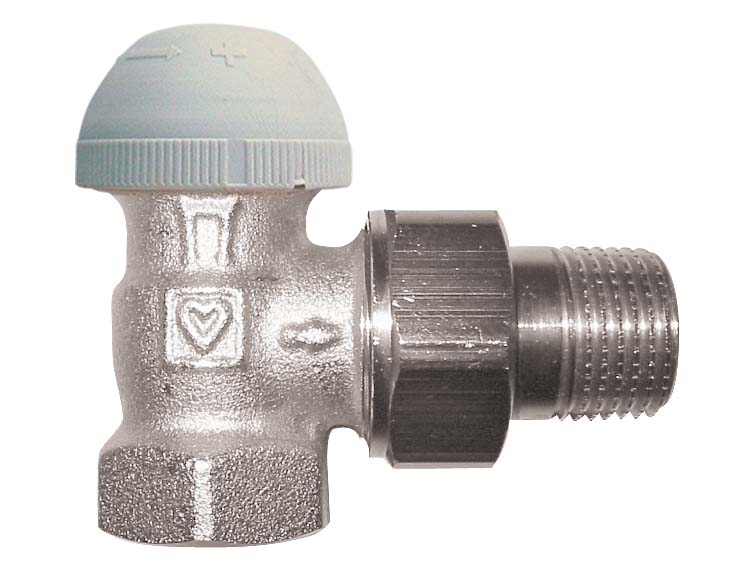 Zawór grzejnikowy termostatyczny HERZ TS-98-VH kątowy z nastawą wstępną, połączenie 1/2'' (niklowanie)