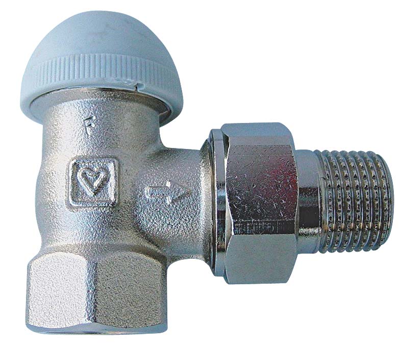 Zawór grzejnikowy termostatyczny HERZ TS-98-VH kątowy z nastawą wstępną, połączenie 3/4'' (niklowanie)