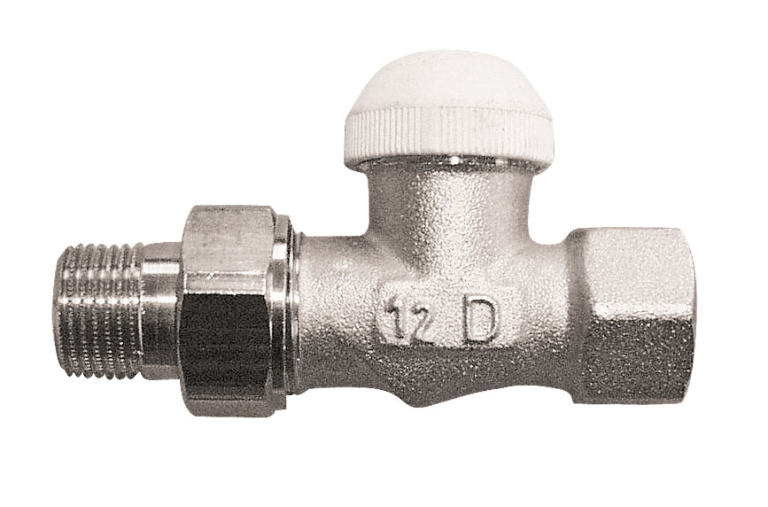 Zawór grzejnikowy termostatyczny HERZ TS-90 prosty, połączenie 1/2'' (niklowanie) zielony