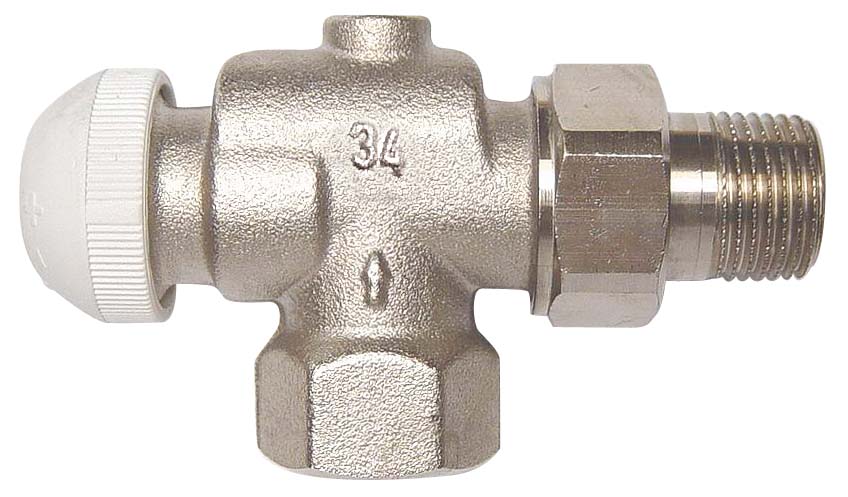 Zawór grzejnikowy termostatyczny HERZ TS-90 kątowy spec., połączenie 1/2'' (niklowanie) niebieski