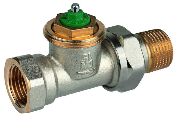 Zawór termostatyczny, prosty, wkładka LX, 1/2", gwint wewnętrzny, ze złączką do grzejnika z uszczelnieniem metal-metal