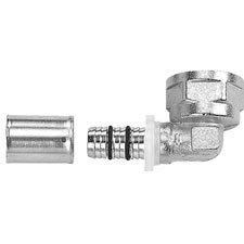 Kolano 90' IBP P7090 G, mosiądz niklowany, 16 mm x 1/2'' (system b flex x GW)