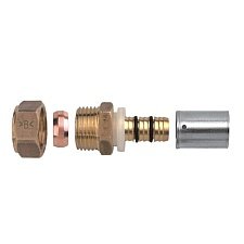 Adapter IBP P7372, mosiądz niklowany, 16 mm x 15 mm (GZ x zz)