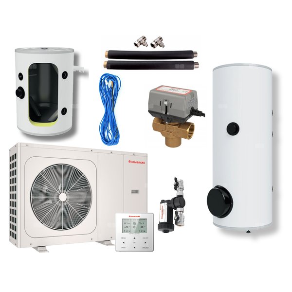 Pakiet - Pompa ciepła powietrzna powietrze-woda monoblok IMMERGAS MAGIS M8 EH3 7 kW 230 V + Zasobnik c.w.u. OKC 250 NTR/HP + Zasobnik buforowy NAD 100 V1