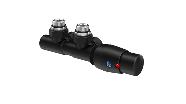 Z15 Zawór termostatyczny dual lewy C31 + złączki PEX czarny mat