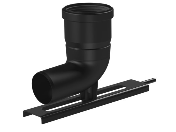Kolano 87st. 60/80mm z podporą i szyną mocującą