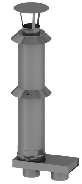 Pakiet powietrzno-spalinowy pionowy przez dach do nagrzewnic fi130-130mm - fi130/200mm