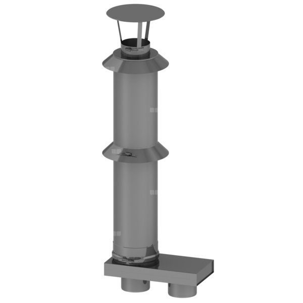 Pakiet powietrzno-spalinowy pionowy przez dach do nagrzewnic fi130-130mm - fi130/200mm