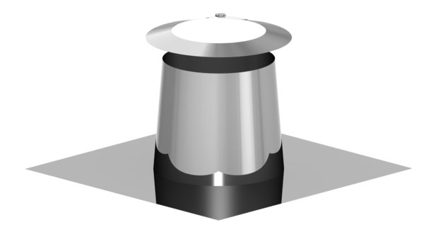Przejście przez dach płaski stal nierdzewna + kołnierz fi300/480mm