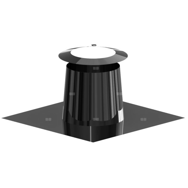 Przejście przez dach płaski stal nierdzewna z kołnierzem RAL9011MB fi200mm