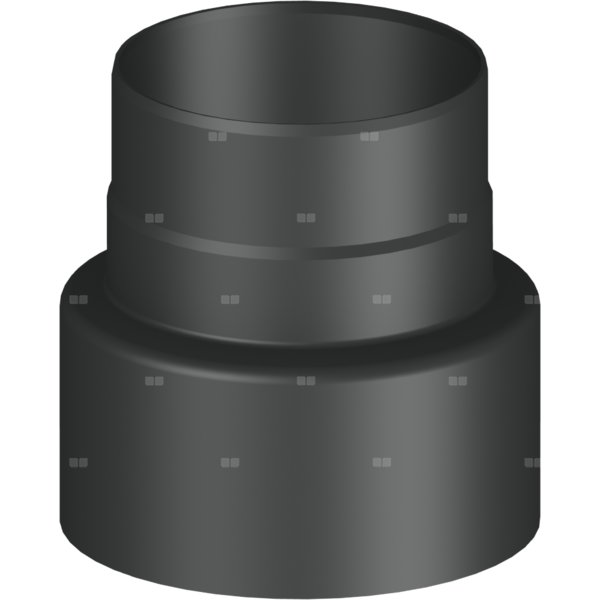 Redukcja stal JEREMIAS FERRO-R, kolor czarny fi200 x 180 mm do kanałów wentylacyjnych okrągłych