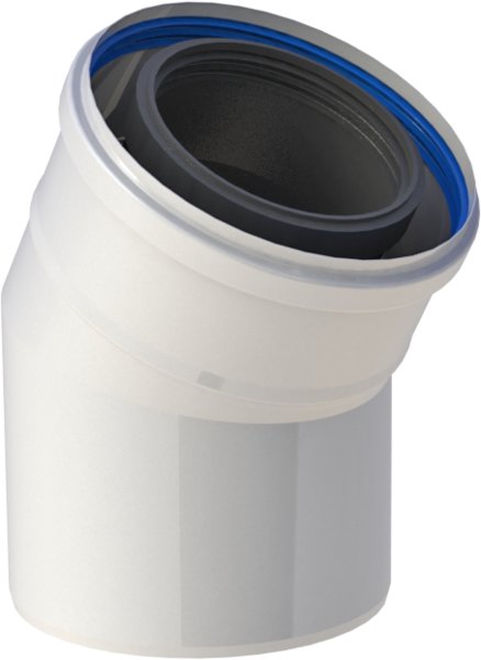 Kolano 30st. fi100/150mm białe