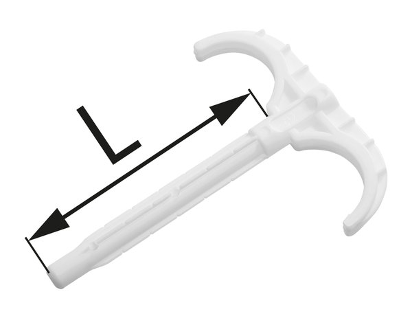 Hak do rur poliamidowy podwójny - 12‑20/12‑26 L = 80 mm