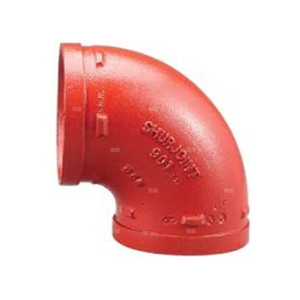 Kolano 90' krótkie czerwone Groove - 114.3